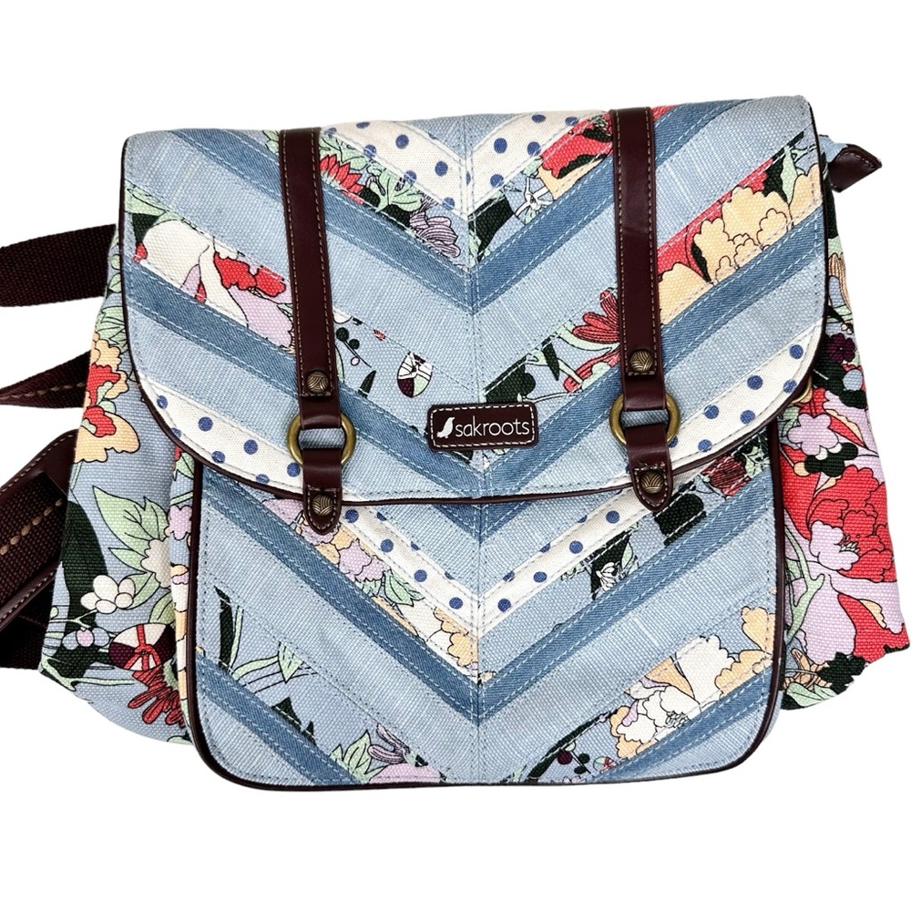 NWT Sakroots Artist Circle Convertible Backpack Sky Blue - Picture 4 of 16